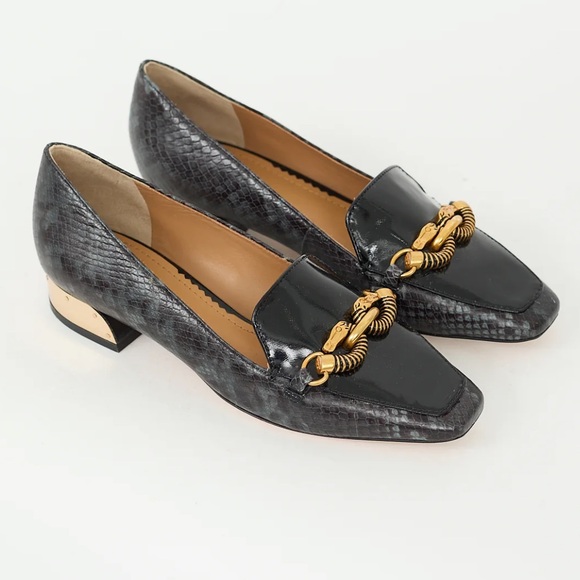 Tory Burch JESSA Loafer Stamped Snake Printed Leather SZ 9